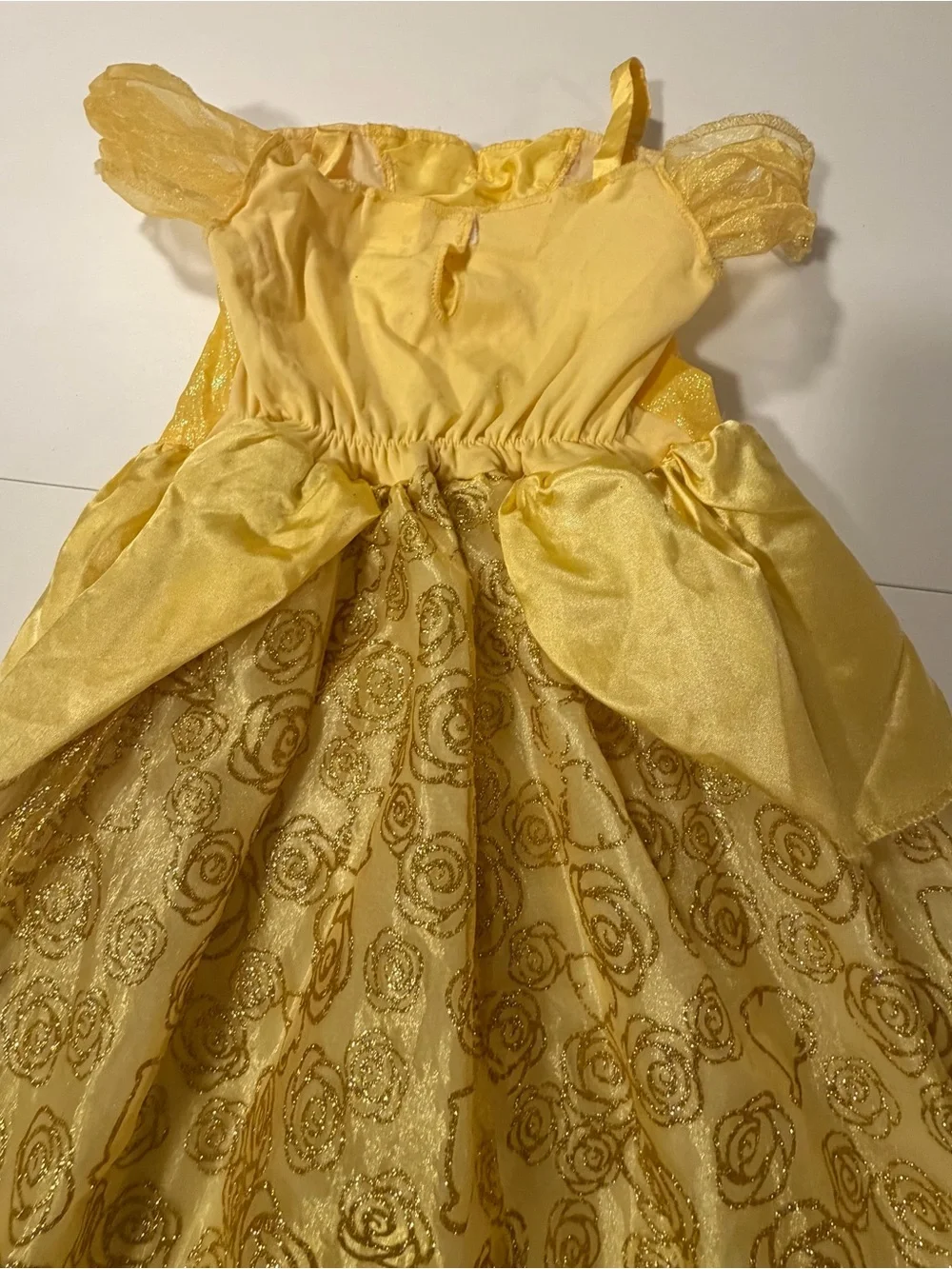 Disney Yellow Glitter Belle-Style Princess Costume Dress - SZ 4-6X - Picture 7 of 7